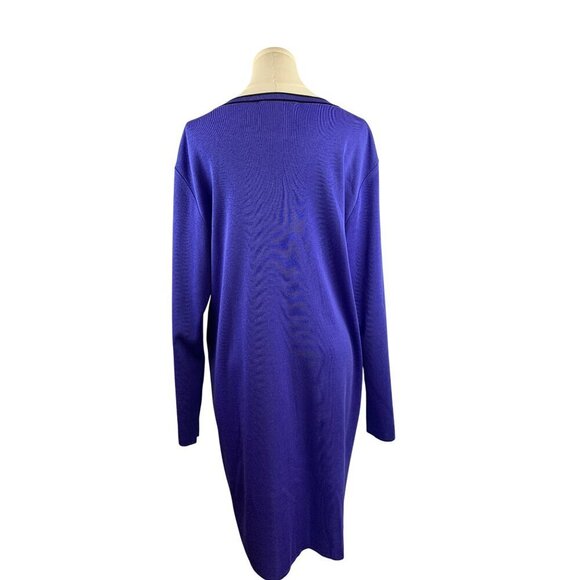 Howard Wolf Escape Purple Long Cardigan Sweater Dress L With Button Front & Pock - Picture 3 of 6